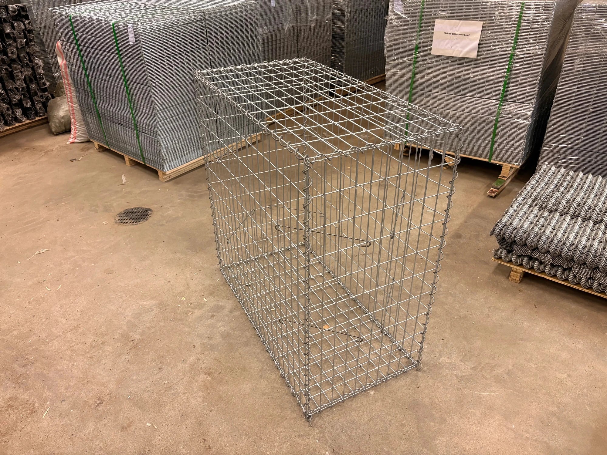 Gabion 100 x 100 x 50 cm - galvaniserad gabionkorg 4 mm