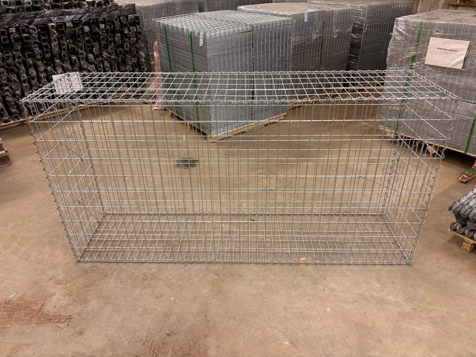 Gabion 200 x 100 x 50 cm - galvaniserad gabionkorg 4 mm