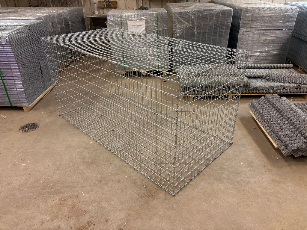 Gabion 200 x 100 x 100 cm - galvaniserad gabionkorg 4 mm