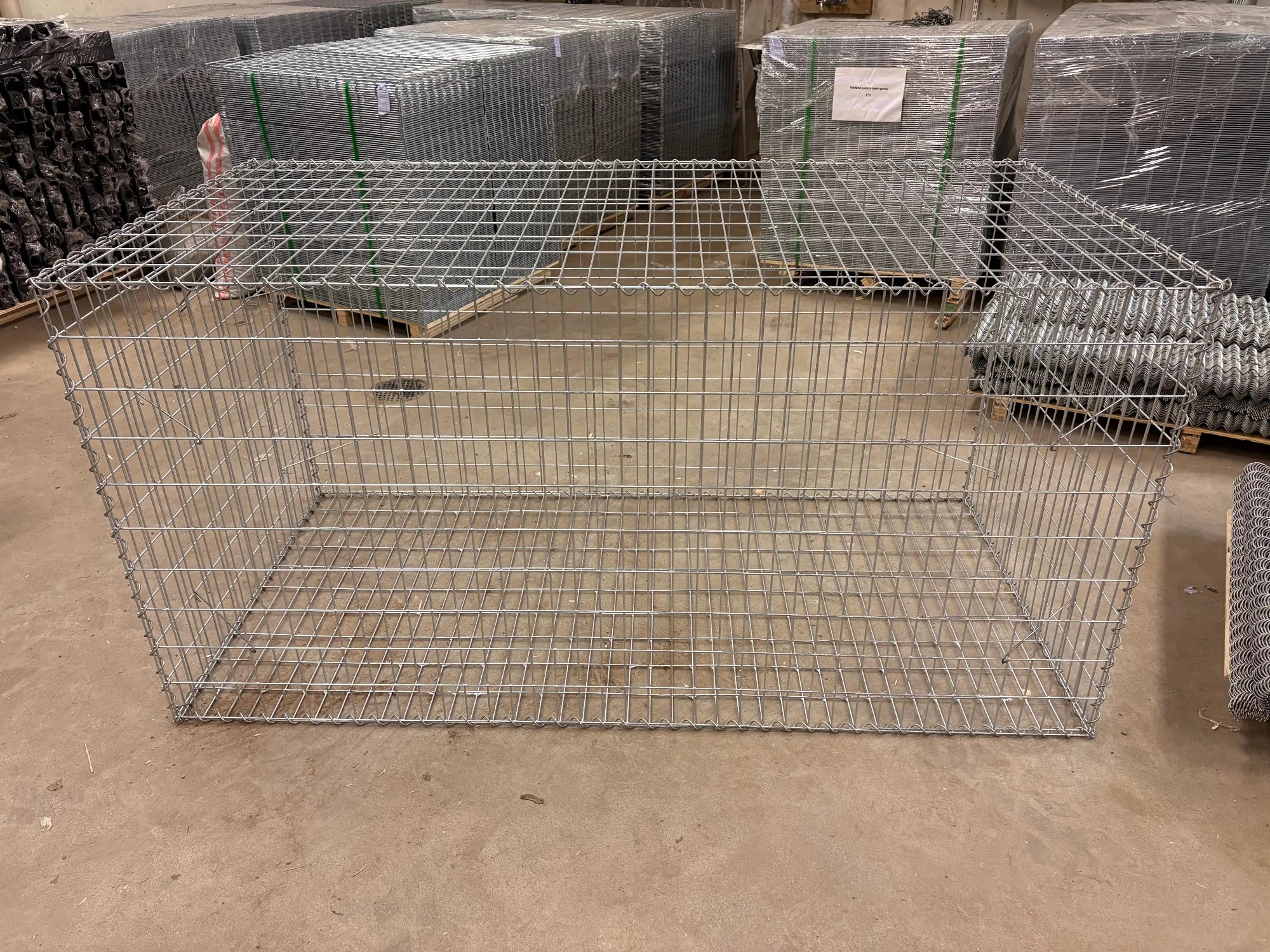 Gabion 200 x 100 x 100 cm - galvaniserad gabionkorg 4 mm